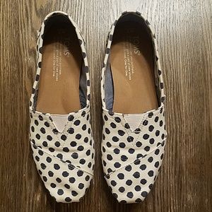 Toms for Women: Classic Polka Dots Natural Flats